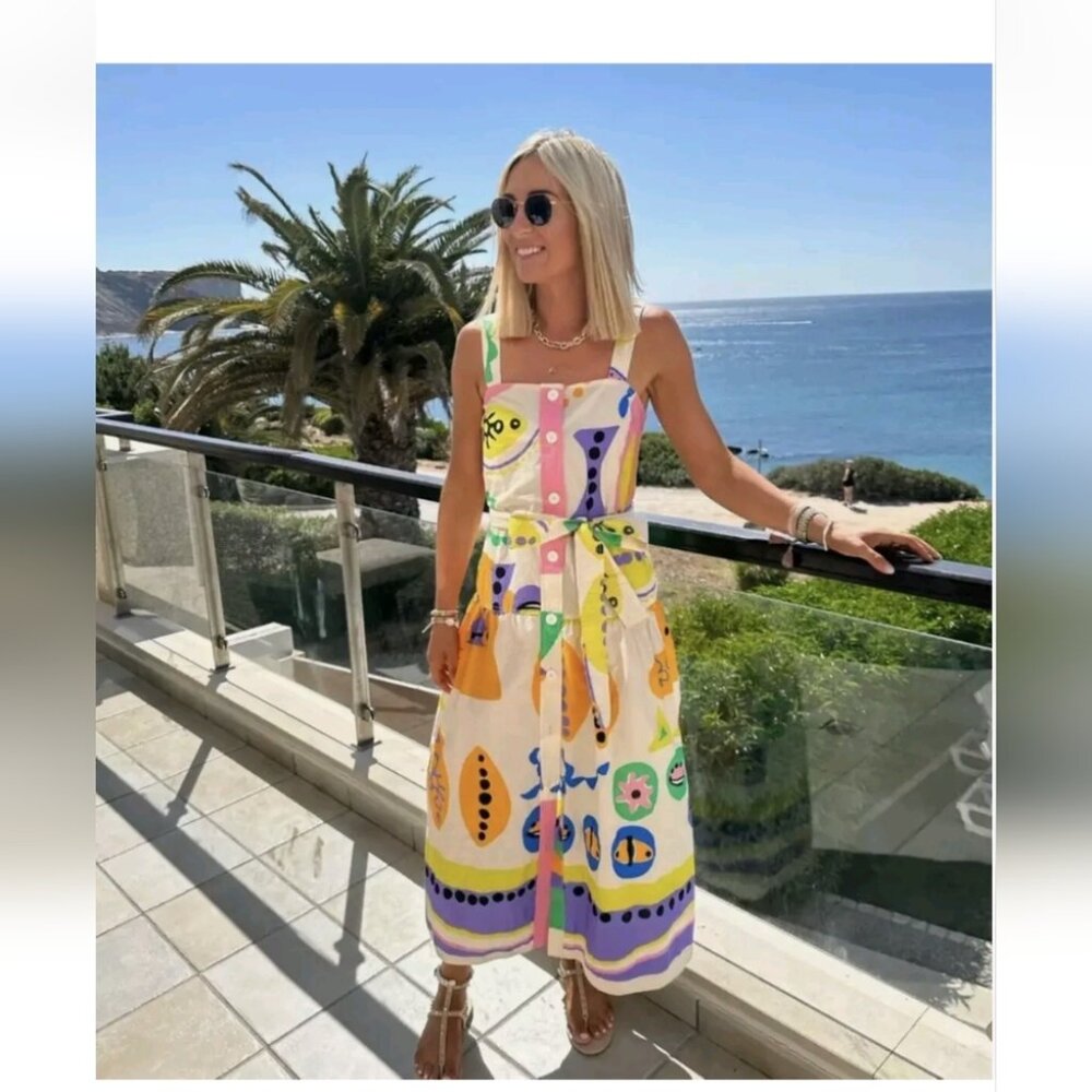 Zara printed vibrant Gorgeous maxi dress vacation